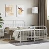 vidaXL Bedframe met hoofd- en voeteneinde metaal wit 140x190 cm
