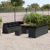 vidaXL Tuin Sofa Set met kussen met opslag met kussen 11 pcs Zwart
