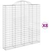 vidaXL Schanskorven 8 st gewelfd 200x30x200/220 cm ijzer