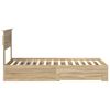 vidaXL Bedframe met hoofdeinde Sonoma Eiken 90 x 190 cm Bewerkt hout
