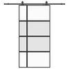 vidaXL Schuifdeur met beslagset 102,5x205 cm gehard glas zwart