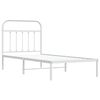 vidaXL Bedframe met hoofdbord metaal wit 90x190 cm
