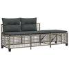 vidaXL 3-delige Loungeset met kussens poly rattan grijs