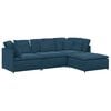 vidaXL Modulaire bank met voetenbank en kussens fluweel blauw