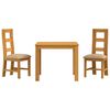 vidaXL Eetkamerset 3 st Beige Massief Eikenhout