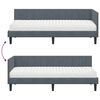 vidaXL Hoekbedframe met Matras met matras 2 pcs Grijs Fluweel