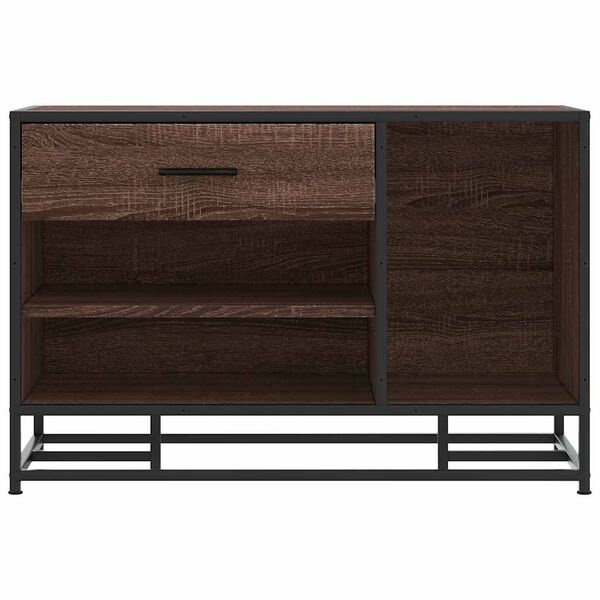vidaXL Schoenenbank 80x40x53,5 cm bewerkt hout en metaal bruin eiken