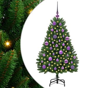 vidaXL Kunstkerstboom 120 cm 150 LED's Warmwit PVC en staal Groen