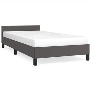 vidaXL Bedframe met hoofdeinde zonder matras 90x190 cm grijs