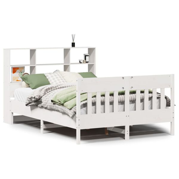 vidaXL Bedframe zonder matras massief grenenhout wit 120x190 cm