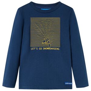 Kindershirt met lange mouwen 92 marineblauw