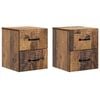 vidaXL Wandbeugel Bedkast 2 st Oud hout 34,5 x 33 x 40 cm Bewerkt hout