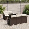 vidaXL 6-delige Loungeset met kussens poly rattan bruin