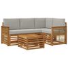 vidaXL Buiten bankenset 5 st Naturel en lichtgrijs Polyester