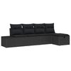 vidaXL Tuinbankenset 5 st Zwart poly rattan