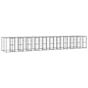vidaXL Hondenkennel met dak 26,62 m&sup2; staal