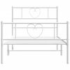 vidaXL Bedframe met hoofd- en voeteneinde metaal wit 75x190 cm