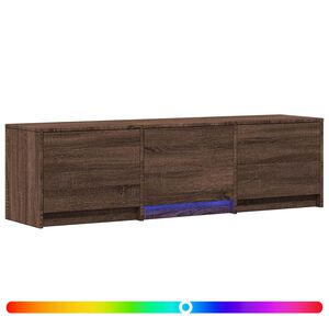 vidaXL TV-kast met LED Bruine eik 140 x 34 x 40 cm Geconstrueerd hout