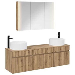 vidaXL Badkamerkastenset 4 pcs Artisanaal eiken Bewerkt hout