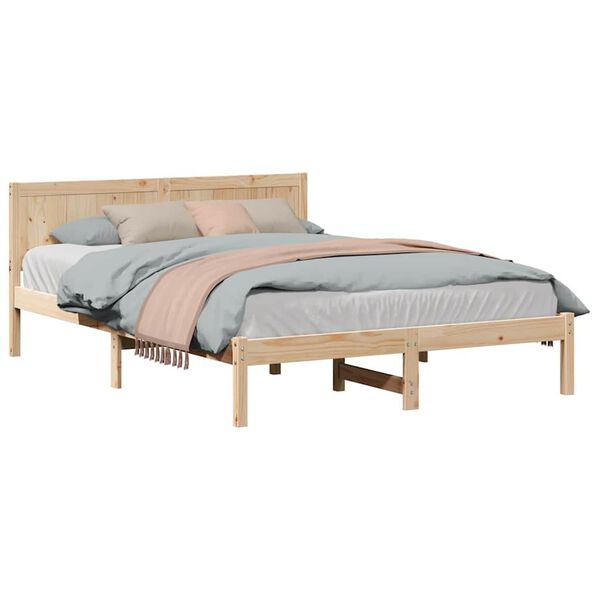 vidaXL Bedframe Bruin 150 x 200 cm Massief grenenhout
