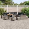 vidaXL Tuinbankenset met kussen 13 pcs Grijs poly rattan
