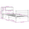 vidaXL Bed met boekenkast zonder matras grenenhout wit 90x190 cm