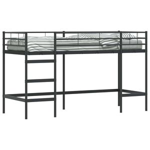 vidaXL Loftbed voor Kids Effen Zwart 75 x 190 cm Staal