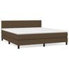 vidaXL Boxspring met matras stof donkerbruin 180x200 cm
