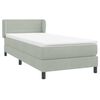 vidaXL Boxspring met matras fluweel lichtgrijs 90x210 cm