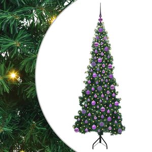 vidaXL Hoek Kunstkerstboom met 300 LED Groen 180 cm PVC en Metaal