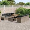 vidaXL Tuin Sofa Set met opslag 11 pcs Grijs Poly riet