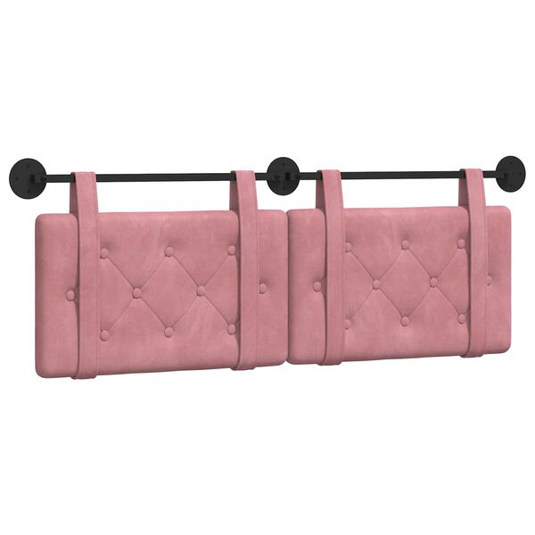 vidaXL Hangend Hoofdeinde Wandgemonteerd Roze 130 x 55 x 5 cm Fluweel