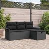 vidaXL Tuin Sofa Set met kussen met opslag 4 pcs Zwart poly rattan