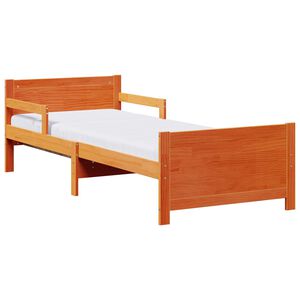 vidaXL Bedframe met uitschuifbaar matras Bruin 80 x 200 cm