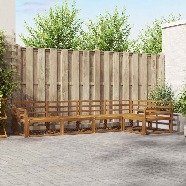 vidaXL Buiten bankenset 5 pcs Naturel Massief Acaciahout