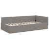 vidaXL Hoekbedframe met hoofdeinde Taupe 80 cm x 200 cm Stof