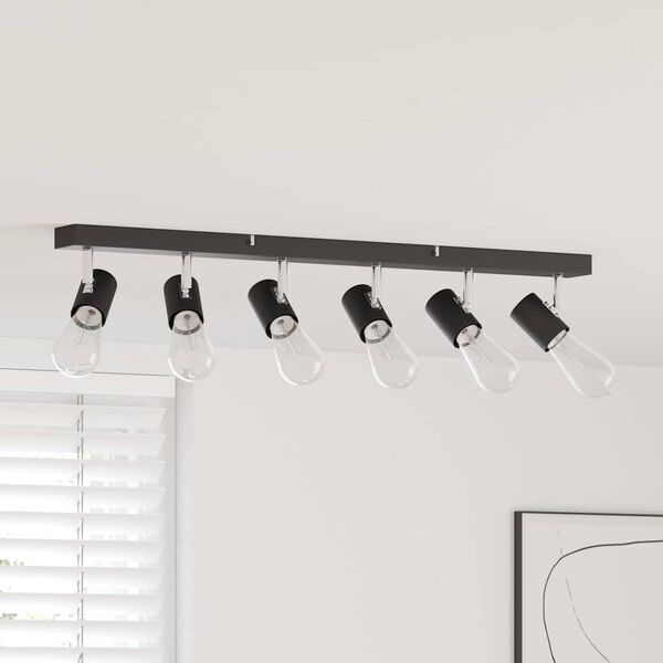 vidaXL Plafondspot Zwart 73 x 6.5 x 11.5 cm Staal