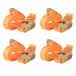 vidaXL Spanbanden 0,4 ton 6mx25mm oranje 4 st