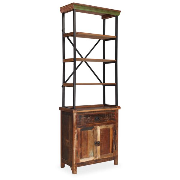 vidaXL Dressoir met schappen 65x30x180 cm massief gerecycled hout