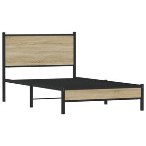 vidaXL Bedframe zonder matras metaal sonoma eikenkleurig 100x200 cm