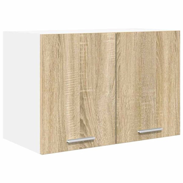 vidaXL Hangkast Sonoma Eik en Wit 60 x 31 x 40 cm Bewerkt hout
