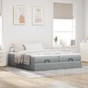 vidaXL Ottoman bed met matrassen 160x200cm stof lichtgrijs