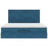vidaXL Bed poef met matrassen en leds 200x200 cm fluweel donkerblauw