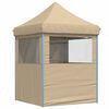 vidaXL Partytent inklapbaar pop-up met 4 zijwanden beige