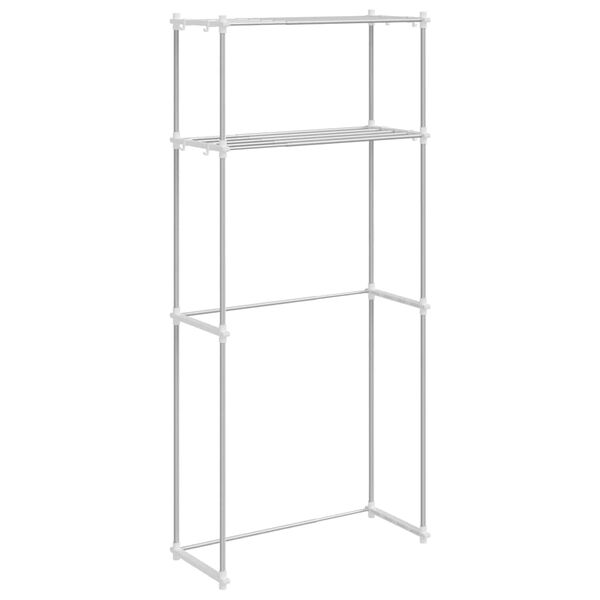 vidaXL Wasmachineplank met opslag Wit 70 x 27 x 136 cm Aluminium