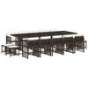 vidaXL 15-delige Tuinset met kussens poly rattan bruin