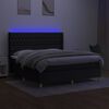 vidaXL Boxspring met matras en LED stof zwart 180x200 cm