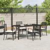 vidaXL Tuin Eetset 5 pcs Zwart poly rattan