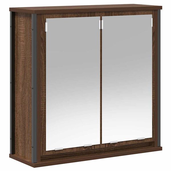 vidaXL Badkamerwandkast met spiegel 60x21x60 cm bruin eiken