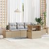 vidaXL Tuin Sofa Set met opslag 5 pcs Beige Poly riet